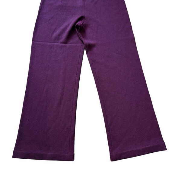 Revolve St. John Burgundy Cherry Santana Knit Wide Leg Pants Trousers - Picture 7 of 9